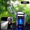 TH-618 concha transparente à prova d'água pulso eletrônico display digital isqueiro lanterna iluminação arco de carregamento isqueiro
