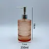 Frasco Redondo de Álcool em Gel 350ml, Frasco Recarregável para Produtos de Higiene, Frasco com Bomba para Gel de Banho, Frasco de Vidro para Atacado