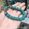 Pulsera Sepa de Xizang Pulsera Sepa Roja Pulsera de Cuentas de Buda Glaseadas Antiguas Artesanías Glaseadas Glaseadas Antiguas para Hombres y Mujeres