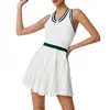 Traje de Fitness Transfronterizo con Cremallera Nueva Contraste de Color Cintura Alta Falda Deportiva para Badminton al Aire Libre Transpirable Falda de Golf Tenis para Mujer