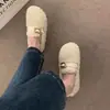 Zapatos de mujer talla grande 40-43, zapatos peludos con tacón, mocasines de invierno cálidos y de moda, mocasines de algodón antideslizantes tipo slip-on de moda 42