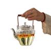 Tetera de vidrio verde de aspecto alto Tetera Diamante tetera de vidrio borosilicato tetera de vidrio con haz