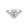 Anillo brillante con forma de ramo de diamantes con una piedra ovalada grande, diseño de nicho de lujo ligero para mujer, sensación de alta gama, estilo Ins, anillo abierto ajustable