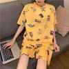 Pijama para Mujer Verano 2026 Estilo Nuevo Delgado Dulce y Lindo Mangas Cortas Dibujos Animados Ropa de Casa Conjunto de Dos Piezas para Chicas Estudiantes