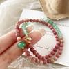 Dopamina Pedra Natural Costura Pulseira de Miçangas Nicho Pulseira Vintage Francesa Elástica Camada Dupla Pulseira Vintage Guofeng