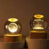 Bola de cristal de la Vía Láctea creativa, 3D, talla interior, base luminosa transfronteriza, luz nocturna, bola de cristal, pequeños adornos, regalo de cumpleaños