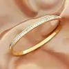 Pulseira de Aço Titânio para Meninas, Céu Estrelado de Alto Padrão, Moderna, Simples, Não Desbota, Versátil, Pulseira de Aço Inoxidável com Diamantes Completos Venda por Atacado