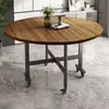 Mesa de Comedor Plegable con Ruedas para Uso Doméstico, Adecuada para Apartamentos Pequeños, Mesa Redonda Grande Móvil, Multifuncional y Duradera, Mesa Plegable para Comer