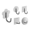 Gancho Grueso de Acero Inoxidable Gancho Adhesivo de Alta Resistencia Cocina Dormitorio Pared Trasera de Puerta Perchero para Abrigos Gancho Individual Sin Taladro