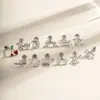 Joyería para Piercing Henson G23/F136 de Titanio con Tornillo de Cereza Incrustado de Circonita Stud para Labio Stud para Cartílago Auricular Joyería para Piercing