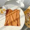 Colete sem mangas de algodão de bambu infantil 2026 Verão Cor de doce Camiseta Top fino sem mangas para meninos e meninas Roupa de exterior