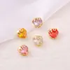 Acessórios de joias semiacabados no atacado material metal cravejado zircônia Pingente de coração pingente para colar pulseira brincos diy