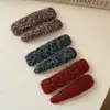 Presilha de Cabelo de Lã de Alta Qualidade Estilo Coreano, Grampo de Cabelo Elegante de Lã Vinho para Mulheres, Presilha Bb da Moda, Presilha para Franja, Presilha de Cabelo