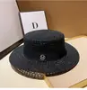 Sombrero de Paja Hueco Estilo Old Money para Mujer, Sombrero de Playa de Verano, Vacaciones en la Playa, Estilo Británico, Elegante, Sombrero de Copa Plana que Adelgaza el Rostro