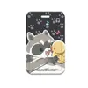 Funda para tarjeta de corazón de niña mapache estudiante de campus tarjeta de comida control de acceso a autobús insignia certificado cordón largo soporte protector