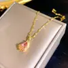 Collar de Zirconia Exquisita Microincrustada Versátil de Lujo Ligero Europeo y Americano para Mujer Cadena de Clavícula Simple de Moda para Celebridades de Internet Accesorios