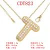 Moderna y Versátil Colgante de Alfabeto Inglés de 26 Letras con Microincrustaciones de Cobre Puro Cadena para Clavícula Suministro Directo Joyería de Collar para Mujer
