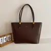 Bolsa Tote Simples de Ombro Único Retrô para Mulheres Versátil para o Trabalho Bolsa de Ombro Único Grande Capacidade Textura Cor Sólida Bolsa de Mão Casual
