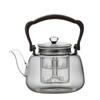 Tetera de vidrio borosilicato resistente a altas temperaturas, tetera de haz, tetera de gran capacidad, tetera gris ahumado, hervidor integrado para cocinar
