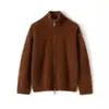 Cárdigan de lana para mujer con doble cremallera, estilo urbano moderno, lana pura, cálido y cómodo, una pieza versátil y única para otoño e invierno