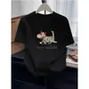 Camiseta de Algodón Cepillado Gruesa de Hombro Normal de Manga Corta para Mujer, Verano 2026 Corte Recto Casual Juvenil Versátil