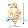 M18 L26 K07 Accesorios para joyería DIY colgante de cobre puro colgante pequeño luna triángulo corazón de melocotón redondo marca