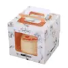 Caja de Embalaje para Pastel Horneado con Diseño Elevado, Disponible en Tamaños 4/6/8/10, Ventana Transparente, Caja Portátil para Pastel de Cumpleaños