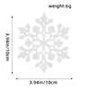 Decoraciones de Navidad 10 cm Copos de Nieve Plástico Copos de Nieve Enpolvados Decoración de Árbol de Navidad Colgantes de Copos de Nieve Calados