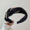 Nuevo Aro para el Cabello Plisado de Alta Calidad de Ala Ancha Estilo Pequeño Chanel Parte Superior Craneal Alta Aro para Lavar el Cabello de Tela Cruzada Torcida Sello para el Cabello para Mujeres