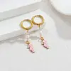 Pendientes de Gota de Aceite Estilo Océano de Oro de 18 Quilates Transfronterizos Pendientes de Acero Inoxidable Colgante Joyería Pendientes Transfronterizos