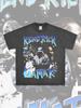 Camiseta de Manga Curta Estampada Cross-Border Retro Hip-Hop Kung Fu Kenny Kendrick High Street Pesada Gola Redonda Moletom com Capuz