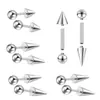 Aleación de Titanio F136 Rosca Externa Cono Puntiagudo Clavo Diablo Clavo de Hueso de Oreja Clavo Diente de Tigre Clavo de Oreja Clavo de Labio Joyería para Piercing G23
