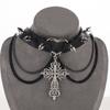 Collar Gótico Diablo Cruz Araña Borla Remache Hip Hop Personalidad Sentido del Diseño Exagerado Punk