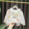 Roupas de Proteção Solar para Meninas 2025 Novo Bebê Menina Verão Camisa Fina para Ar Condicionado para Crianças Pequenas e Médias Jaqueta Leve com Capuz para Bebê