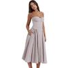 Falda de Verano Transfronteriza Amazon Nueva Falda Larga Retro Francesa Estilo Corte Ropa Dopamina con Vestido con Tirantes