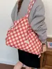 Bolso de hombro de rayas diario transfronterizo nuevo para niñas, bolso tote de leopardo de gran capacidad, bolso de rayas para estudiante para ir a clases