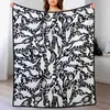 Coloração preto e branco, manta casual para casa, manta multiuso DIY, manta para rabiscar, manta para cochilo, atacado, arte linear pintada à mão, design criativo
