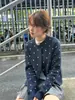 Cárdigan de punto retro de lunares estilo japonés con cuello redondo, nueva colección otoño/invierno para mujer, corte holgado, casual y versátil
