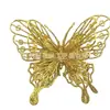 Nuevas decoraciones de Navidad: Mariposa de lentejuelas doradas de doble capa para árbol de Navidad, corona de Navidad, artículos decorativos para bodas y cajas de regalo