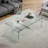 Mesa de centro transparente com tampo de vidro, design minimalista para sala de estar em casa, luxo leve com toque de alta qualidade, adequada para espaços pequenos, mesa pequena moderna simples, estilo INS