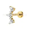 Joias de Liga de Titânio Jiangtai F136 com Cravação de Zircônia Piercing Labial G23 Joias para Piercing Corporal de Liga de Titânio Piercing de Osso da Orelha