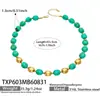 Collar de acero inoxidable con cuentas ovaladas multicolor transfronterizo europeo y americano, pulsera de cadena para clavícula de mujer de nicho de lujo ligero