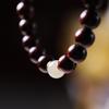 Pulsera de cuentas de sándalo rojo lobulado indio natural para mujer, pulsera de la buena suerte de jade Hetian Qingshui, diseño simple al por mayor