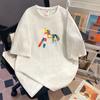 Camiseta Estampada de Poni de Manga Corta Resistente de Marca de Moda para Mujer, Nuevo Estilo Verano 2025, Diseño Holgado Talla Grande, Top Adelgazante