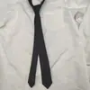 Corbata negra sin nudos para combinar con todo, estilo coreano, informal, para hombre de negocios, con cremallera, de color liso, para el trabajo