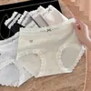 Bragas de Mujer con Lazos y Ribete de Encaje, Cómodas y Transpirables, Algodón Puro, Cintura Media, Calzones Transpirables 10A Probióticos