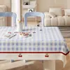 Mantel de estilo nuevo 2025 en tono crema, impermeable y resistente al aceite, fácil de limpiar, con un toque de lujo ligero y alta gama, mantel para mesa de centro estilo ins