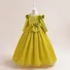 Novo Vestido Infantil Amazon Meninas Alça de Ombro Vestido com Laço Vestido para Meninas Apresentação