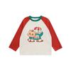 Camiseta de Niña Wulibuyi con Estampado de Dibujos Animados Estilo Infantil de Otoño Color de Contraste Lindo Cuello Redondo Acanalado Top Holgado
