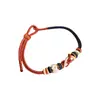 Pulsera de Nudo Dimple Flor de Durazno Tejida a Mano DIY Usable con Cuentas de Transferencia Doradas y Cordón Rojo como Regalo para Tu Novia